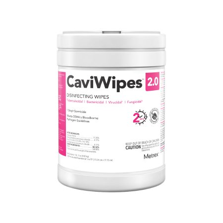 CaviWipes™ 2.0 Surface Disinfectant Premoistened Manual Pull Wipe 65 Count Canister Alcohol Scent NonSterile