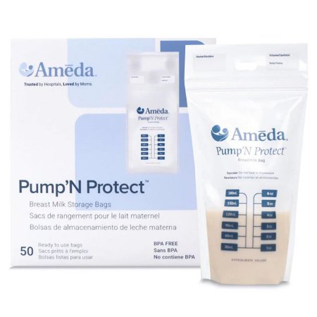 Breast Milk Storage Bag Ameda® Pump 'N Protect™ 6 oz. Plastic