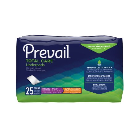 Disposable Underpad Prevail® Total Care™ 30 X 30 Inch Polyester Heavy Absorbency