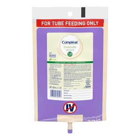 Tube Feeding Formula Compleat® Standard 1.4 Cal Vanilla Flavor Liquid 1000 mL Ready to Hang Prefilled Container