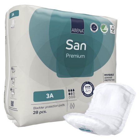 Bladder Control Pad Abena® San Premium 4.3 X 12.9 Inch Moderate Absorbency Fluff / Polymer Core Size 3A