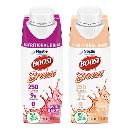 Oral Supplement Boost Breeze® Orange / Peach / Wildberry Flavor Liquid 8 oz. Carton