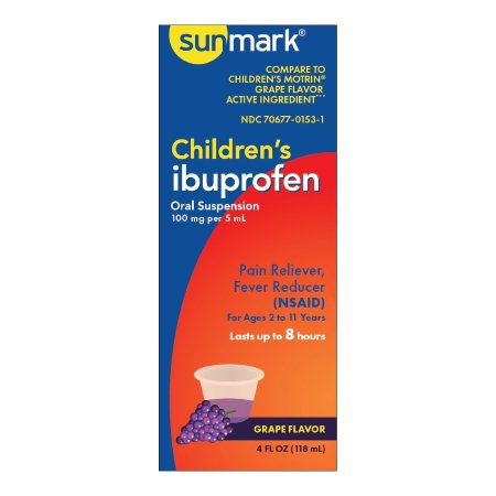 Children's Pain Relief sunmark® 100 mg / 5 mL Strength Ibuprofen Oral Suspension 4 oz.