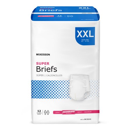 Unisex Adult Incontinence Brief McKesson 2X-Large Disposable Moderate Absorbency