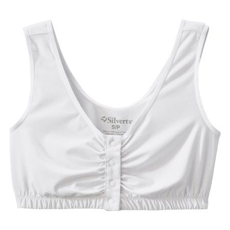 Adaptive Front Closure Bra Silverts® White Medium 38 to 40 Inch