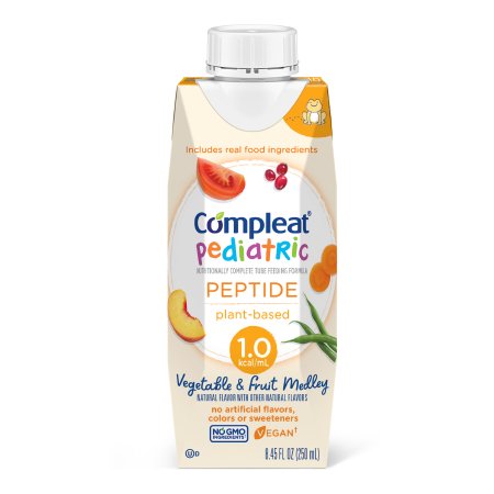 Pediatric Tube Feeding Formula Compleat® Pediatric Peptide 1.0 250 mL Reclosable Carton Liquid Plant Based