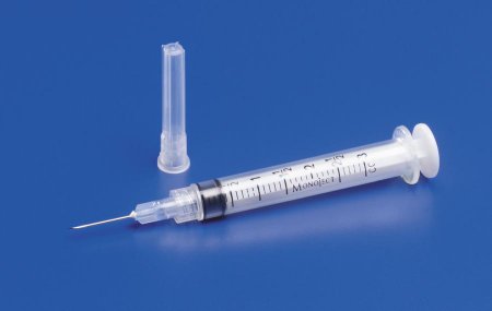 Standard Hypodermic Syringe with Needle Monoject™ 3 mL 1 Inch 22 Gauge NonSafety Regular Wall