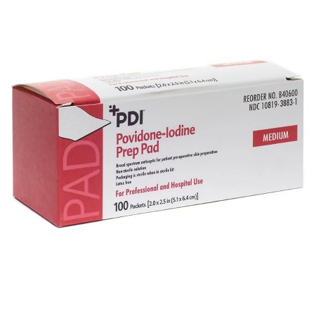 PVP Prep Pad PDI® 10% Strength Povidone-Iodine Individual Packet Medium NonSterile