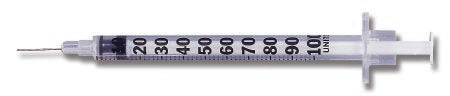 Standard Insulin Syringe with Needle Micro-Fine™ 1 mL 1/2 Inch 28 Gauge NonSafety Regular Wall