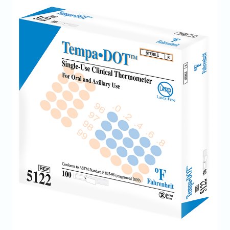 Disposable Oral Thermometer Tempa·DOT™ 99 to 104 °F Color Dots Display