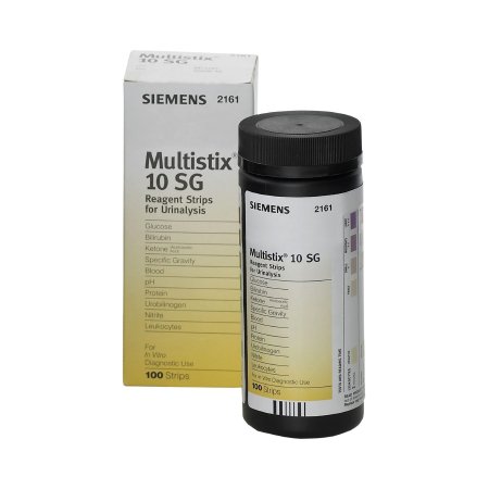 Urinalysis Reagent Multistix® Bilirubin, Blood, Glucose, Ketone, Leukocytes, Nitrite, pH, Protein, Specific Gravity, Urobilinogen For Urinalysis 100 per Bottle