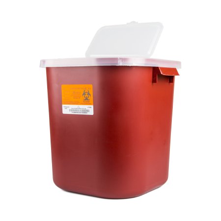 Sharps Container Sharps® Red Base 14 H X 13-3/4 W X 13-3/4 D Inch Horizontal Entry 8 Gallon