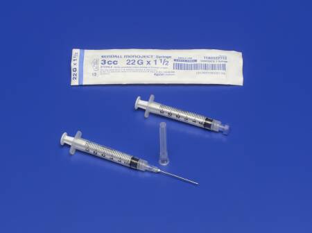 Standard Hypodermic Syringe with Needle Monoject™ 3 mL 1-1/4 Inch 27 Gauge NonSafety Regular Wall