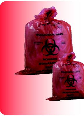 Biohazard Waste Bag Medegen Medical Products 5 to 6 gal. Red Bag Polyethylene 16 X 24 Inch