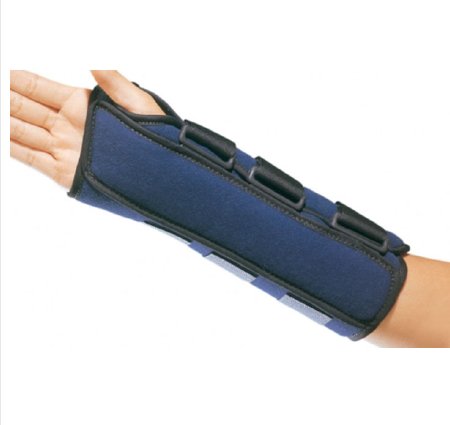 Wrist / Forearm Brace ProCare® Universal Aluminum / Flannelette / Nylon Left Hand Navy Blue One Size Fits Most