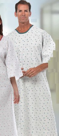 Patient Exam Gown Medium / Large Light Blue Reusable