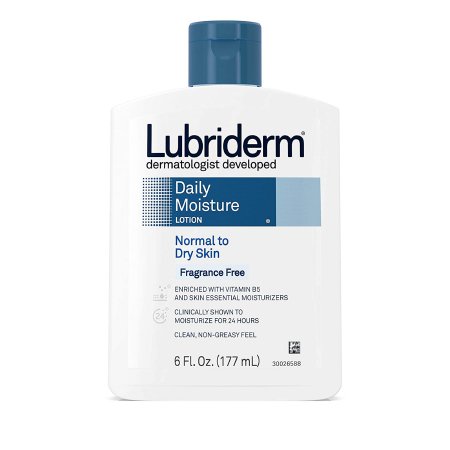 Hand and Body Moisturizer Lubriderm® 6 oz. Pump Bottle Unscented Lotion CHG Compatible