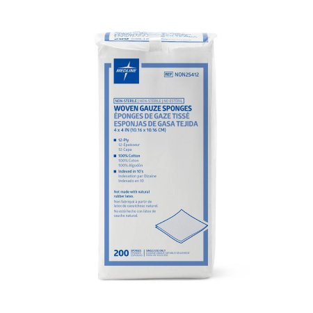 Gauze Sponge 4 X 4 Inch 200 per Pack NonSterile 12-Ply Square