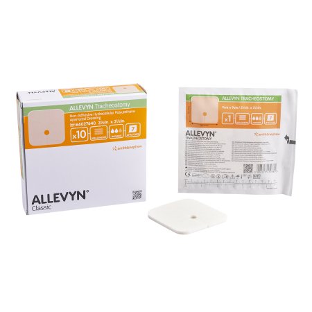 Foam Dressing Allevyn Tracheostomy 3-1/2 X 3-1/2 Inch Without Border Without Film Backing Nonadhesive Fenestrated Square Sterile