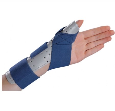 Thumb Splint ThumbSPICA™ Adult Small / Medium Hook and Loop Strap Closure Right Hand Blue / Gray