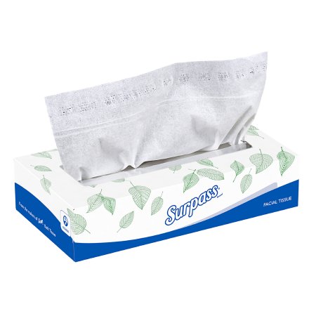 Surpass* Facial Tissue White 8 X 8-2/5 Inch 100 Count