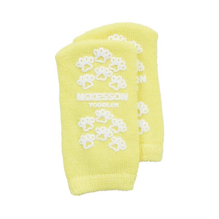 Slipper Socks McKesson Terries™ Toddler Yellow Above the Ankle