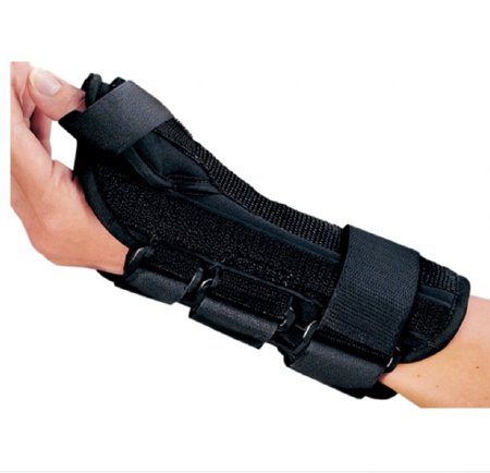 Wrist Brace with Abducted Thumb ProCare® ComfortFORM™ Aluminum / Foam / Spandex / Plastic Left Hand Black Large