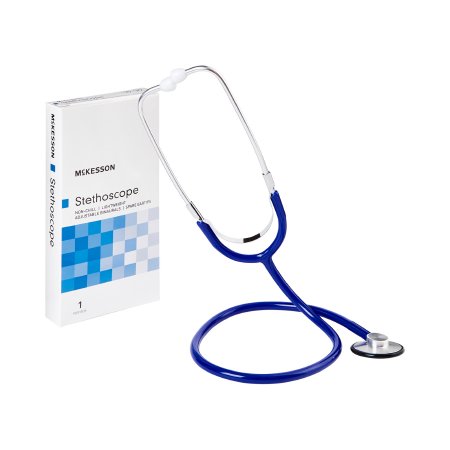 Classic Stethoscope McKesson Royal Blue 1-Tube 21 Inch Tube Single Head Chestpiece