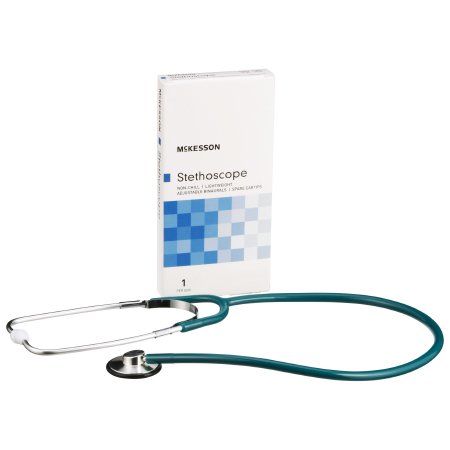 Classic Stethoscope McKesson Teal Blue 1-Tube 21 Inch Tube Single Head Chestpiece