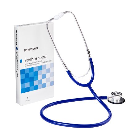 Classic Stethoscope McKesson Royal Blue 1-Tube 22 Inch Tube Double Sided Chestpiece