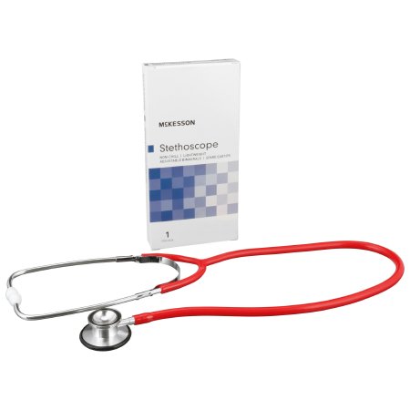 Classic Stethoscope McKesson Red 1-Tube 22 Inch Tube Double Sided Chestpiece