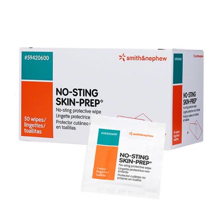 Skin Barrier Wipe No-Sting Skin-Prep 75 to 100% Strength Hexamethyldisiloxane / Acrylate Copolymer Individual Packet Sterile