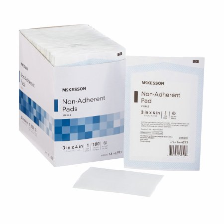 Non-Adherent Dressing McKesson 3 X 4 Inch Sterile Rectangle