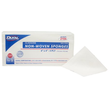 Nonwoven Sponge Clinisorb 4 X 4 Inch 200 per Pack NonSterile 4-ply Square