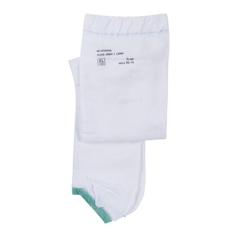 Anti-embolism Stocking McKesson Knee High X-Large / Long White Inspection Toe