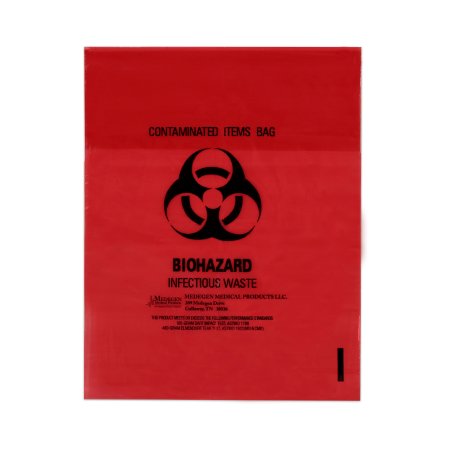 Biohazard Waste Bag Medegen Medical Products 1 to 3 gal. Red Bag Polyethylene 11 X 14 Inch