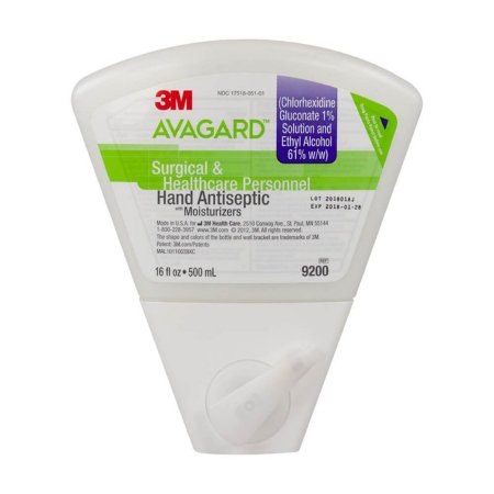 Waterless Surgical Scrub 3M™ Avagard™ 16 oz. Dispenser Refill Bottle 1% / 61% Strength CHG (Chlorhexidine Gluconate) / Ethyl Alcohol NonSterile