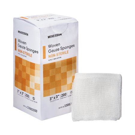 Gauze Sponge McKesson 3 X 3 Inch 200 per Pack NonSterile 8-Ply Square