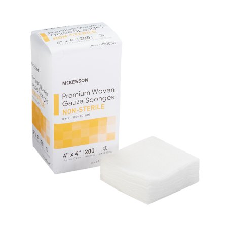 Gauze Sponge McKesson 4 X 4 Inch 200 per Pack NonSterile 8-Ply Square