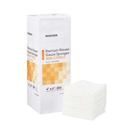 Gauze Sponge McKesson 4 X 4 Inch 200 per Pack NonSterile 16-Ply Square