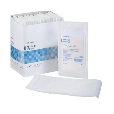 Abdominal Pad McKesson 5 X 9 Inch 1 per Pack Sterile Rectangle