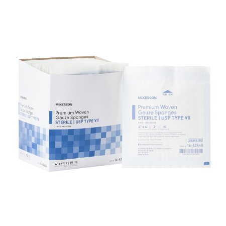 Gauze Sponge McKesson 4 X 4 Inch 2 per Pack Sterile 8-Ply Square