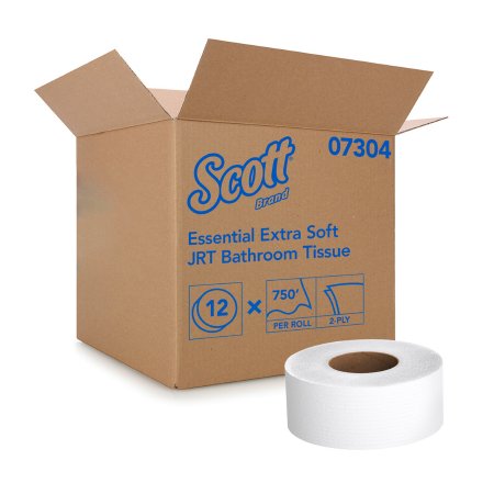 Toilet Tissue Scott® Essential Extra Soft JRT White 2-Ply Jumbo Size Cored Roll Continuous Sheet 3-11/20 Inch X 750 Foot