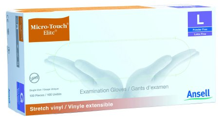 Exam Glove Micro-Touch® Elite® Small NonSterile Stretch Vinyl Standard Cuff Length Smooth Ivory Not Rated