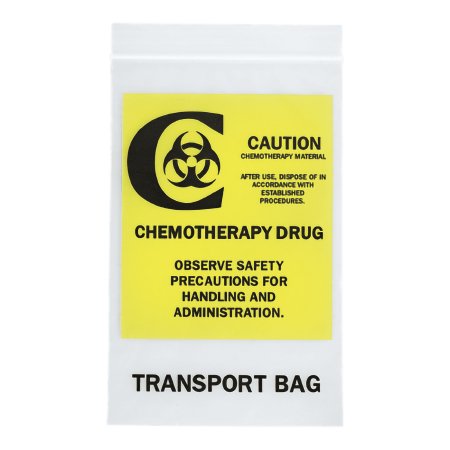 Chemo Drug Transport Bag RD Plastics 9 X 12 Inch Clear Zip Closure