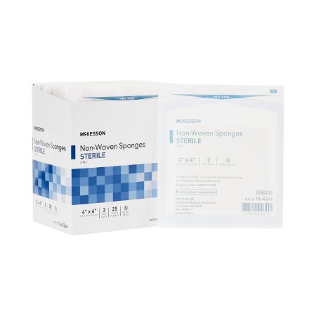 Nonwoven Sponge McKesson 4 X 4 Inch 2 per Pack Sterile 6-Ply Square