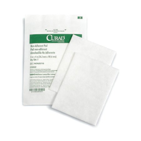 Non-Adherent Dressing Curad® Cotton / Polyester 3 X 4 Inch Sterile