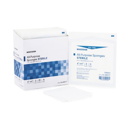 Nonwoven Sponge McKesson 4 X 4 Inch 2 per Pack Sterile 4-Ply Square