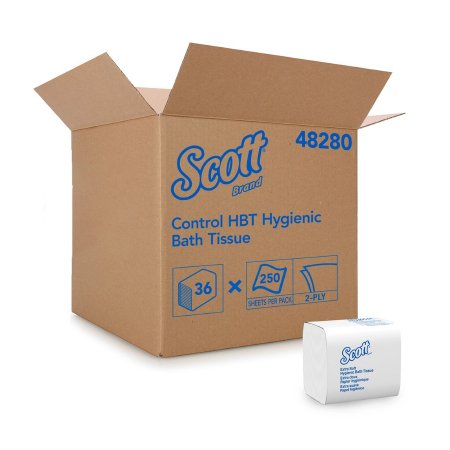 Toilet Tissue Scott® Control HBT White 2-Ply Standard Size Folded 250 Sheets 4-1/2 X 8-1/10 Inch