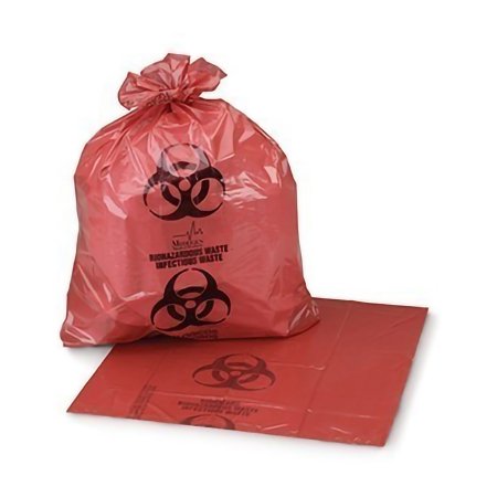 Biohazard Waste Bag Medegen Medical Products 1 to 3 gal. Red Bag Polyethylene 11 X 14-1/4 Inch